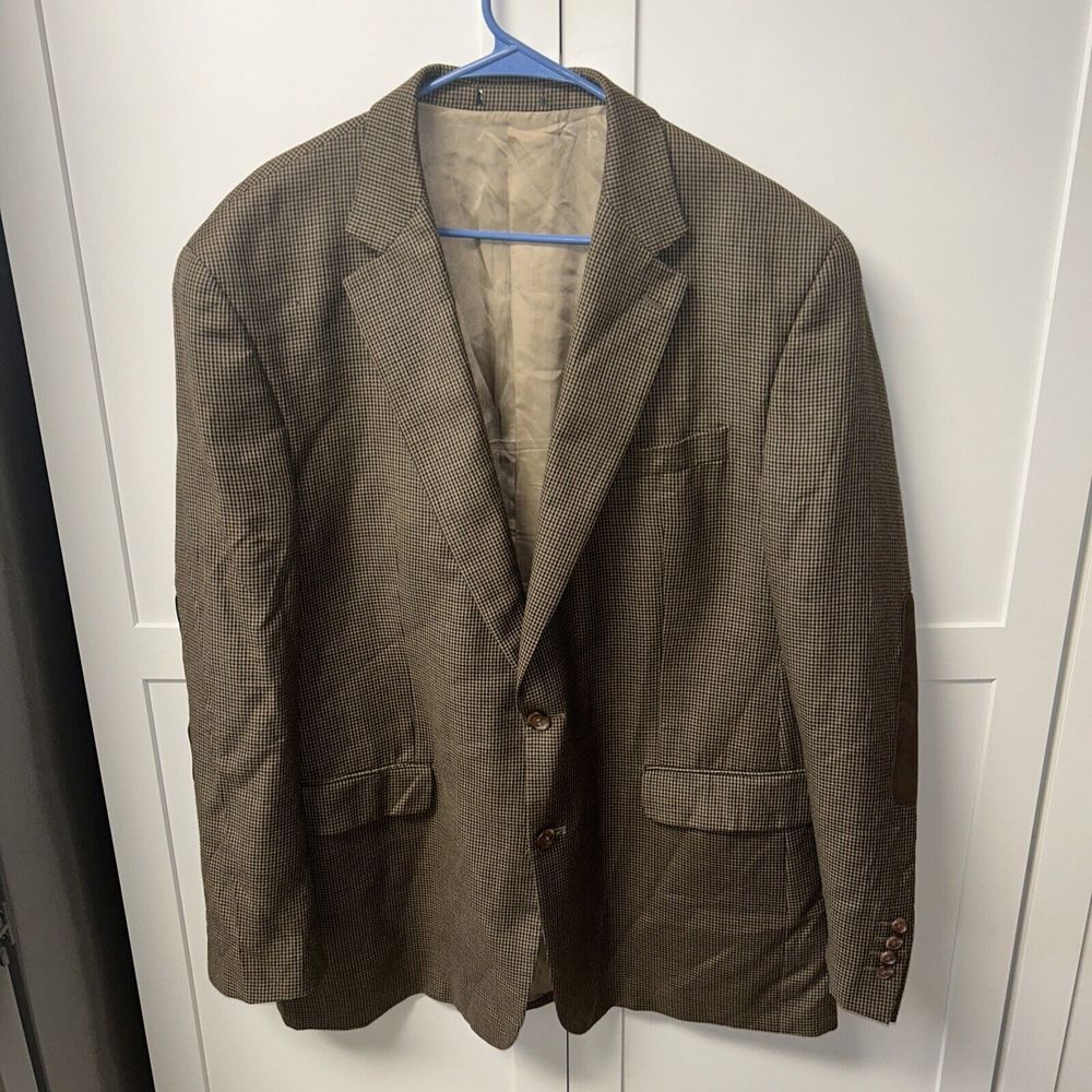 Vintage Ralph Lauren Dillards Suit Jacket Sport Coat Mens XL‎ Blazer Silk Wool